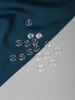 Пуговицы пластик TBY BT цв.прозрачный 16L-10мм, 2 прокола, 150 шт