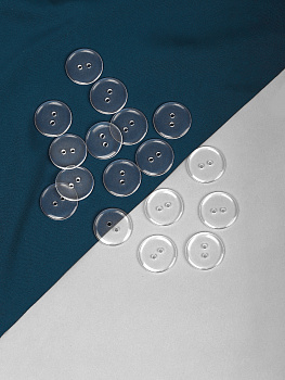 Пуговицы пластик TBY BT цв.прозрачный 32L-20мм, 2 прокола, 150 шт